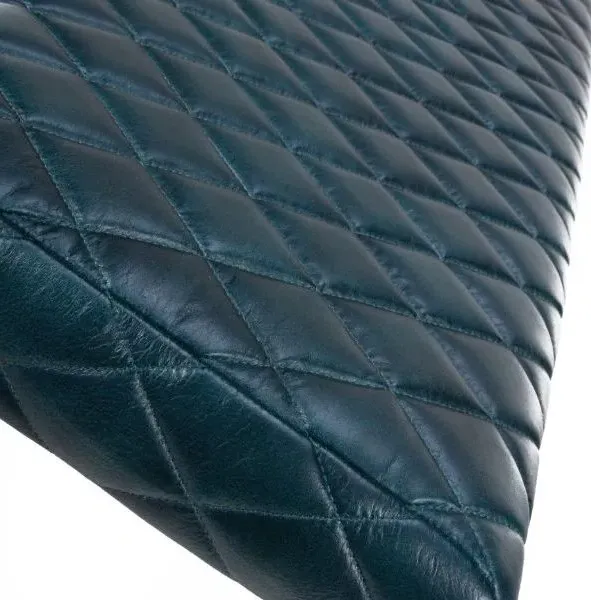 Austin Dining Bench - Blue, Buffalo Leather