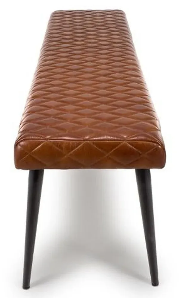 Austin Dining Bench - Tan, Buffalo Leather