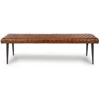 Austin Dining Bench - Tan, Buffalo Leather