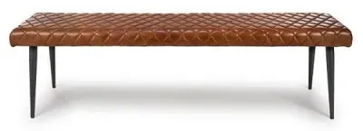 Austin Dining Bench - Tan, Buffalo Leather