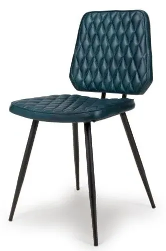 Austin Dining Chair Set of 2 - Blue, Buffalo Leather