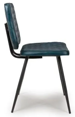 Austin Dining Chair Set of 2 - Blue, Buffalo Leather