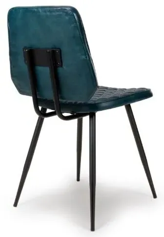 Austin Dining Chair Set of 2 - Blue, Buffalo Leather