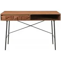 Axis Acacia Wood 1 Drawer Writing Desk - Geometric