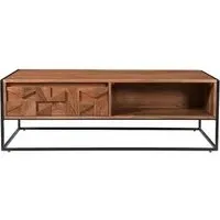 Axis Acacia Wood 2 Drawer Coffee Table - Geometric