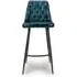 Bradley Barstool with Back - Blue, Buffalo Leather