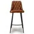 Bradley Barstool with Back - Tan, Buffalo Leather