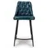 Bradley Counter Stool with Back - Blue, Buffalo Leather