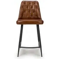 Bradley Counter Stool with Back - Tan, Buffalo Leather