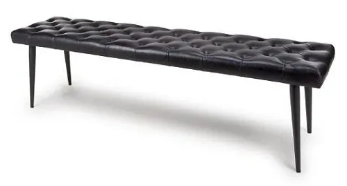 Bradley Dining Bench - Black, Buffalo Leather