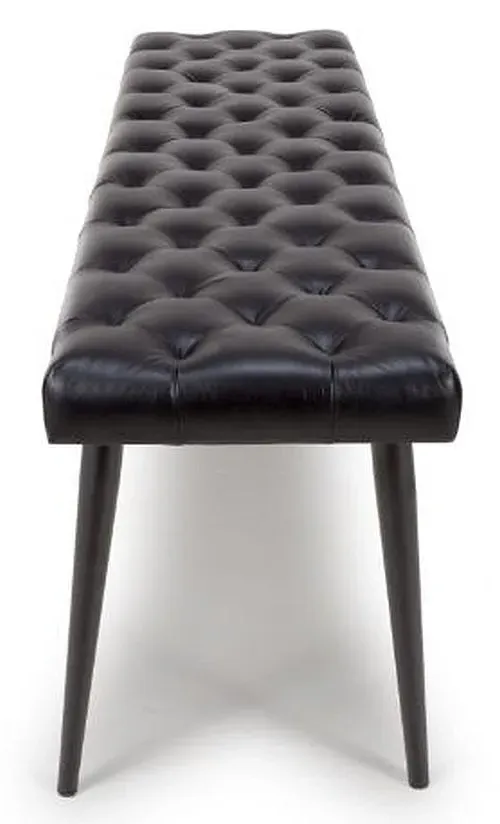 Bradley Dining Bench - Black, Buffalo Leather