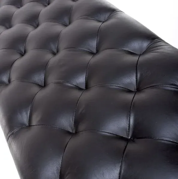 Bradley Dining Bench - Black, Buffalo Leather