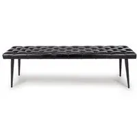 Bradley Dining Bench - Black, Buffalo Leather