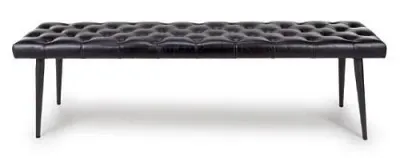 Bradley Dining Bench - Black, Buffalo Leather image