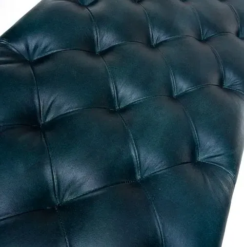 Bradley Dining Bench - Blue, Buffalo Leather