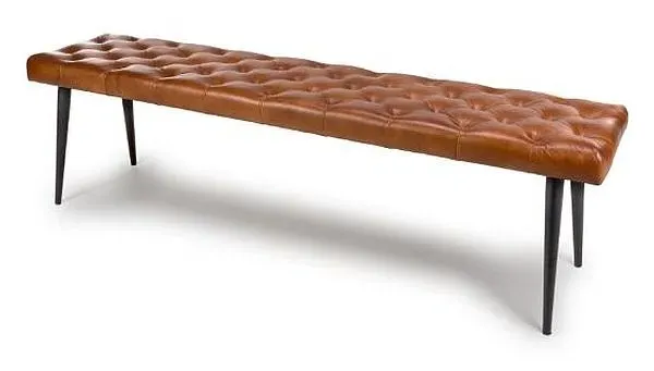 Bradley Dining Bench - Tan, Buffalo Leather