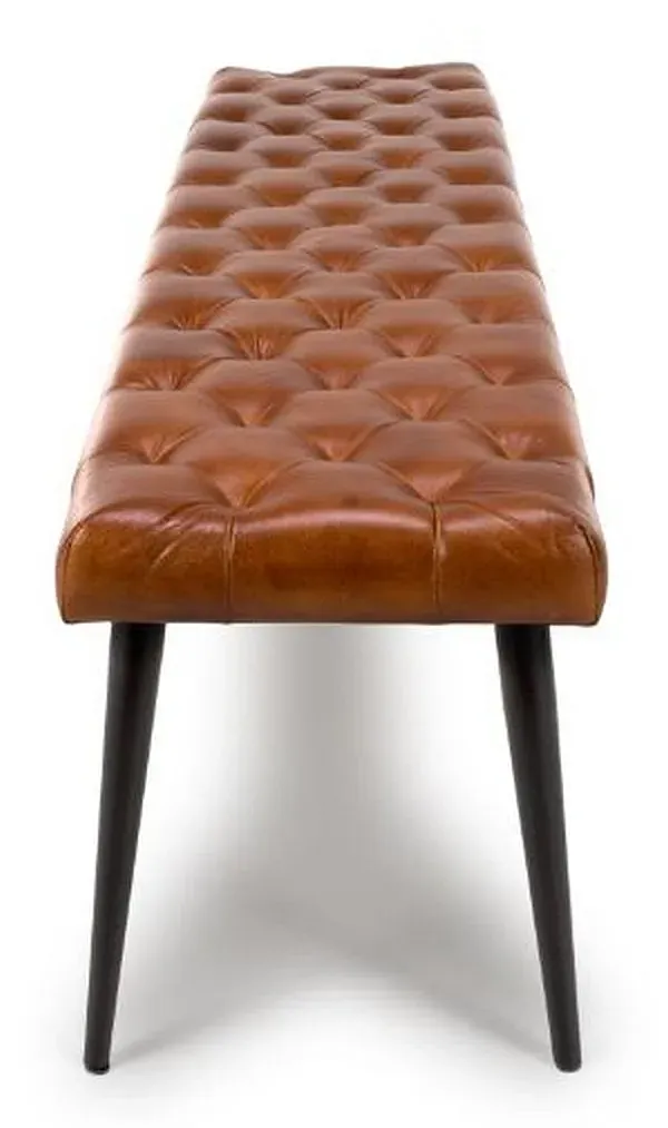 Bradley Dining Bench - Tan, Buffalo Leather