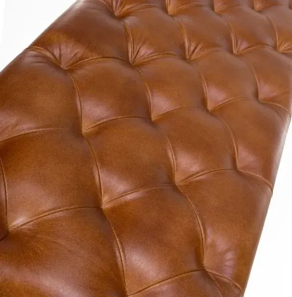 Bradley Dining Bench - Tan, Buffalo Leather