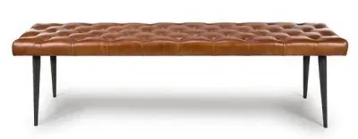 Bradley Dining Bench - Tan, Buffalo Leather