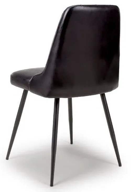 Bradley Dining Chair Set of 2 - Black, Buffalo Leather