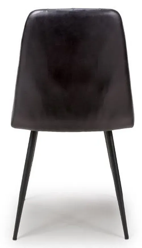 Bradley Dining Chair Set of 2 - Black, Buffalo Leather