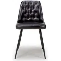 Bradley Dining Chair Set of 2 - Black, Buffalo Leather