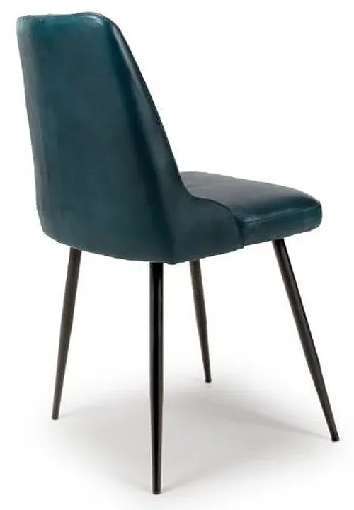 Bradley Dining Chair Set of 2 - Blue, Buffalo Leather