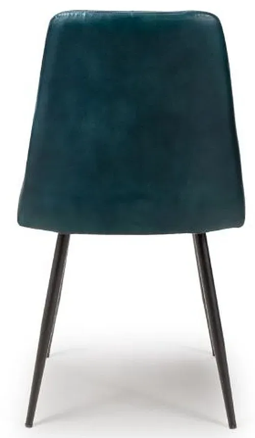 Bradley Dining Chair Set of 2 - Blue, Buffalo Leather