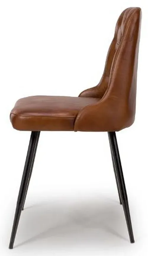 Bradley Dining Chair Set of 2 - Tan, Buffalo Leather