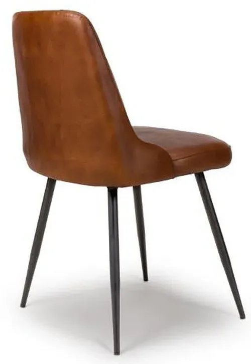 Bradley Dining Chair Set of 2 - Tan, Buffalo Leather