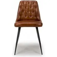 Bradley Dining Chair Set of 2 - Tan, Buffalo Leather