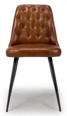 Bradley Dining Chair Set of 2 - Tan, Buffalo Leather