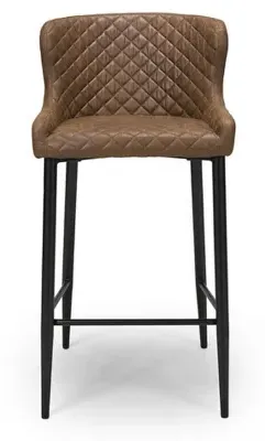Charlie Barstool with Back - Brown, Faux Leather image