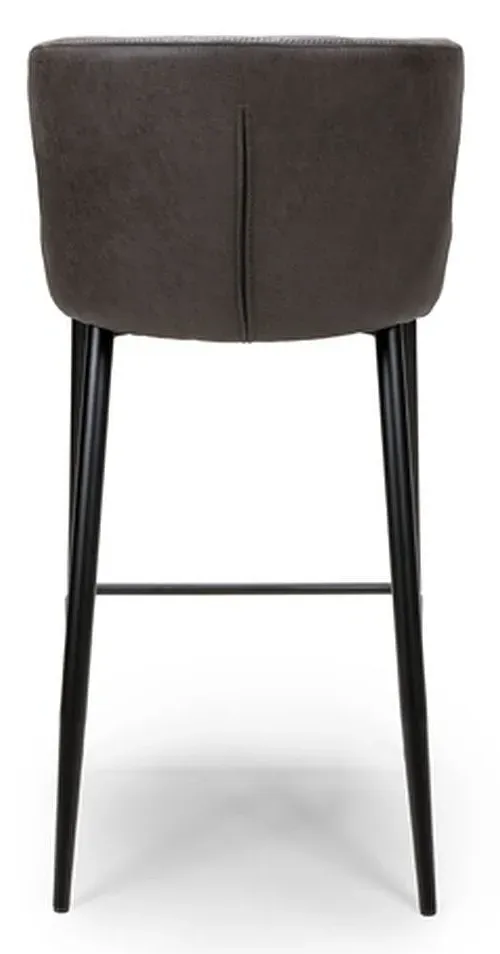 Charlie Barstool with Back - Grey, Faux Leather