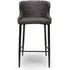Charlie Barstool with Back - Grey, Faux Leather