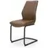 Charlie Brown Cantilever Dining Chair Set - Brown, Faux Leather