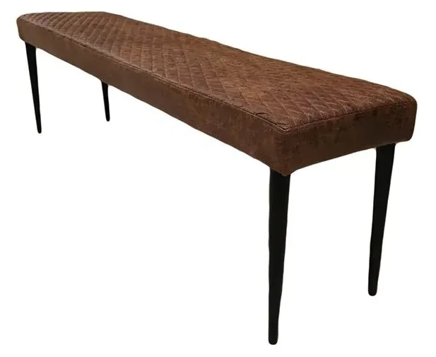 Charlie Brown Faux Leather Dining Bench - Brown