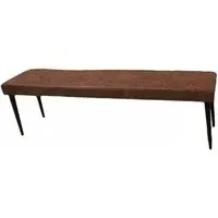 Charlie Brown Faux Leather Dining Bench - Brown