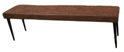 Charlie Brown Faux Leather Dining Bench - Brown image