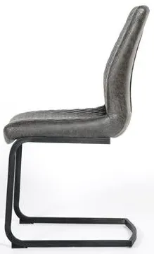 Charlie Cantilever Dining Chair - Grey, Faux Leather