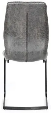 Charlie Cantilever Dining Chair - Grey, Faux Leather