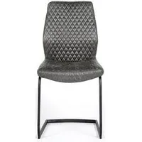 Charlie Cantilever Dining Chair - Grey, Faux Leather