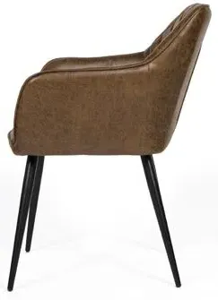 Charlie Carver Dining Chair Set of 2 - Brown, Faux Leather