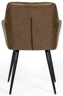 Charlie Carver Dining Chair Set of 2 - Brown, Faux Leather