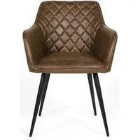 Charlie Carver Dining Chair Set of 2 - Brown, Faux Leather