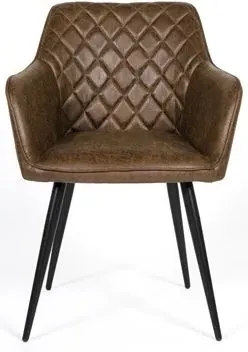 Charlie Carver Dining Chair Set of 2 - Brown, Faux Leather image