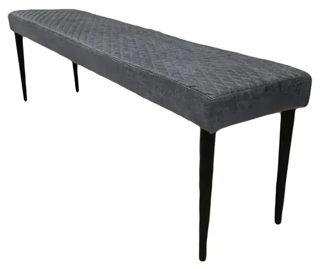Charlie Grey Faux Leather Dining Bench - Grey