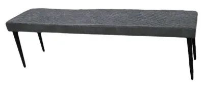 Charlie Grey Faux Leather Dining Bench - Grey