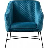 Cleo Accent Chair - Blue, Velvet