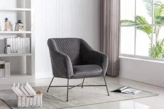 Cleo Accent Chair - Grey, Velvet